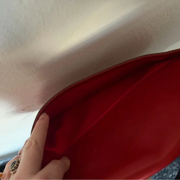 Dooney & Burke Florentine Vintage Flap Saddle Bag Crossbody in Red - Picture 9 of 9